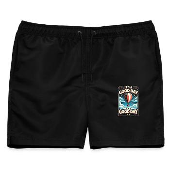 It's a Good Day for a Good Day - Heißluftballon - Männer Badeshorts - Schwarz - Vorne - AI Model Male 178 light (178cm)