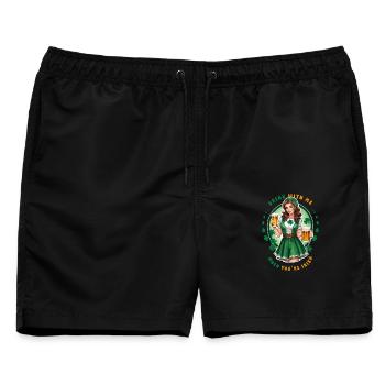 Trink mit mir wenn du Irish bist - Männer Badeshorts - Schwarz - Vorne - AI Model Male 178 light (178cm)