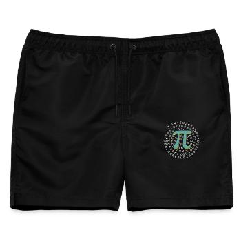 Pi-Tag - Glücklicher Pi-Tag - Männer Badeshorts - Schwarz - Vorne - AI Model Male 178 light (178cm)