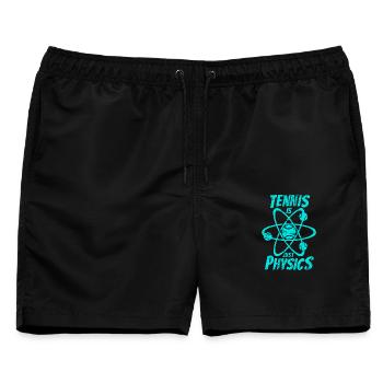 Tennis ist nur Physik in cyan - Männer Badeshorts - Schwarz - Vorne - AI Model Male 178 light (178cm)