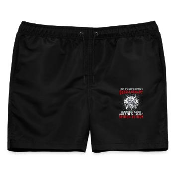 Wikinger nordische Mythologie Schädel Feinde - Männer Badeshorts - Schwarz - Vorne - AI Model Male 178 light (178cm)