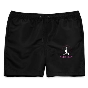 Yoga-Mädchen - Männer Badeshorts - Schwarz - Vorne - AI Model Male 178 light (178cm)