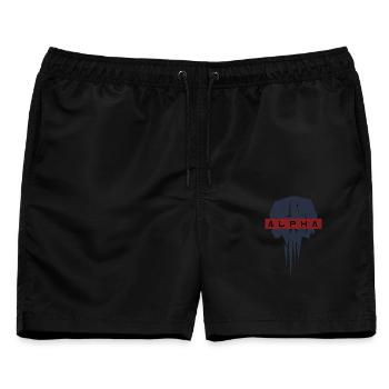 Alpha Skull - Männer Badeshorts - Schwarz - Vorne - AI Model Male 178 light (178cm)