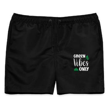 Nur grüne Vibes - Männer Badeshorts - Schwarz - Vorne - AI Model Male 178 light (178cm)