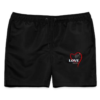 Kosmischer Amor Liebe - Männer Badeshorts - Schwarz - Vorne - AI Model Male 178 light (178cm)