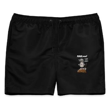 Schlechte Laune Nö Maulwurf Wortspiel - Männer Badeshorts - Schwarz - Vorne - AI Model Male 178 light (178cm)