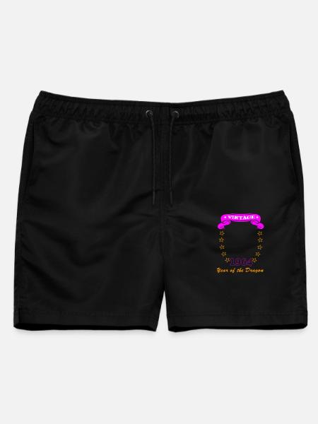 Geburtstag im Jahr des Drachen für Portrait - Männer Badeshorts - Schwarz