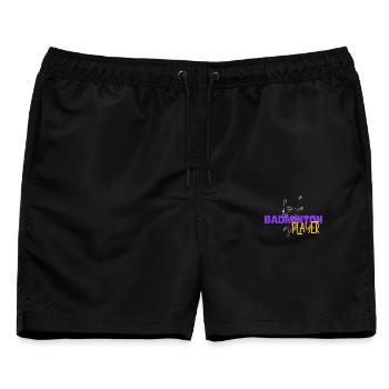 Badmintonspieler - Männer Badeshorts - Schwarz - Vorne - AI Model Male 178 light (178cm)