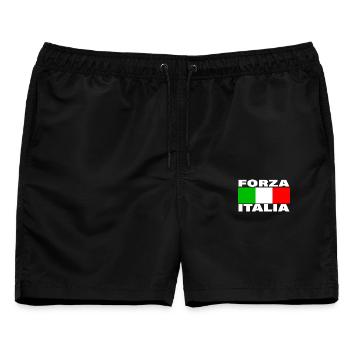 FORZA ITALIA - Männer Badeshorts - Schwarz - Vorne - AI Model Male 178 light (178cm)