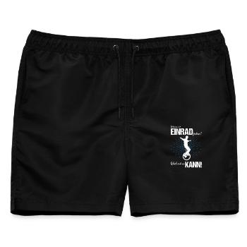 Einrad fahren - Männer Badeshorts - Schwarz - Vorne - AI Model Male 178 light (178cm)