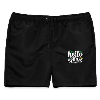 Hallo Frühling - Männer Badeshorts - Schwarz - Vorne - AI Model Male 178 light (178cm)