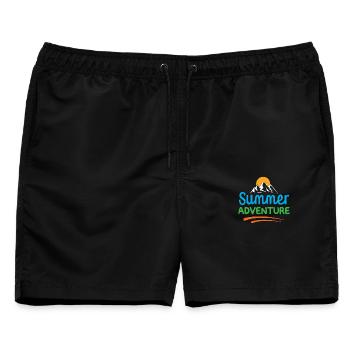 Sommer-Abenteuer - Männer Badeshorts - Schwarz - Vorne - AI Model Male 178 light (178cm)