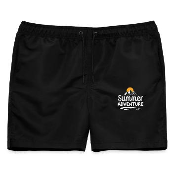 Sommer-Abenteuer - Männer Badeshorts - Schwarz - Vorne - AI Model Male 178 light (178cm)