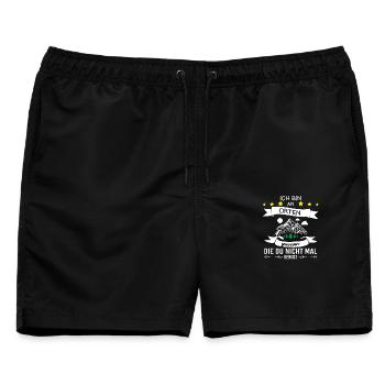 Wandern Berge Wanderer - Männer Badeshorts - Schwarz - Vorne - AI Model Male 178 light (178cm)