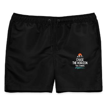 Trailrunning - Jagd auf den Horizont - Männer Badeshorts - Schwarz - Vorne - AI Model Male 178 light (178cm)