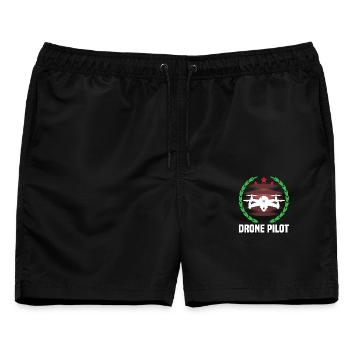 Drohnen-Pilot - Männer Badeshorts - Schwarz - Vorne - AI Model Male 178 light (178cm)