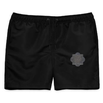 Grabsteine, inschrift, gothic motiv, verschenken - Männer Badeshorts - Schwarz - Vorne - AI Model Male 178 light (178cm)