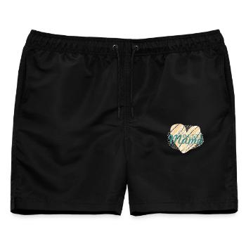 BesteMama - Männer Badeshorts - Schwarz - Vorne - AI Model Male 178 light (178cm)
