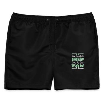 Erneuerbare Energie Strom Windenergie Klimawandel - Männer Badeshorts - Schwarz - Vorne - AI Model Male 178 light (178cm)
