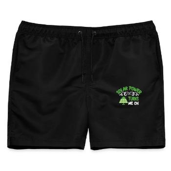 Klimawandel erneuerbare Energie Sonnenenergie - Männer Badeshorts - Schwarz - Vorne - AI Model Male 178 light (178cm)