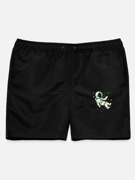 Astronaut - Männer Badeshorts - Schwarz