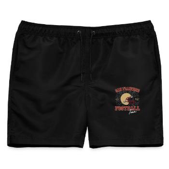 San Francisco Football - Männer Badeshorts - Schwarz - Vorne - AI Model Male 178 light (178cm)