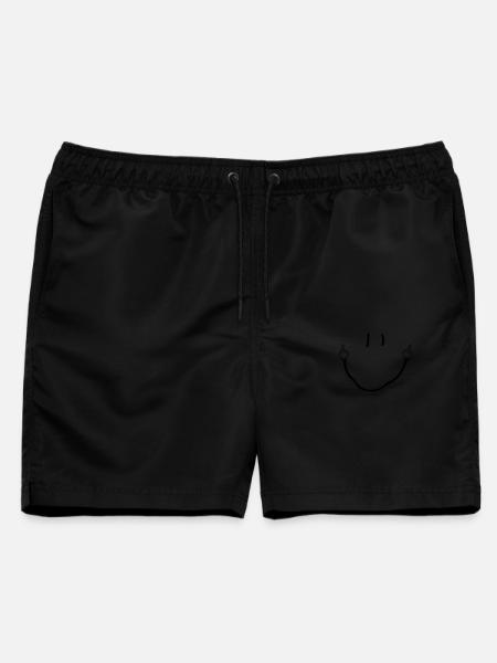 sarkastisches Lächeln mit Stinkefinger - Männer Badeshorts - Schwarz