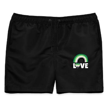 Aromantik, Aromatisch, Bogen - Männer Badeshorts - Schwarz - Vorne - AI Model Male 178 light (178cm)