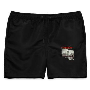 London UK Vintage - Männer Badeshorts - Schwarz - Vorne - AI Model Male 178 light (178cm)