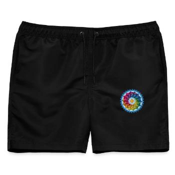 Kreis der Fische unter Wasser und Sonne - Männer Badeshorts - Schwarz - Vorne - AI Model Male 178 light (178cm)