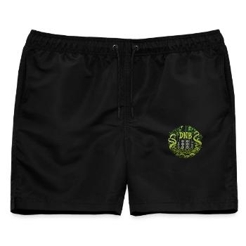 DNB Jungle, Drum and Bass Jungliste - Männer Badeshorts - Schwarz - Vorne - AI Model Male 178 light (178cm)