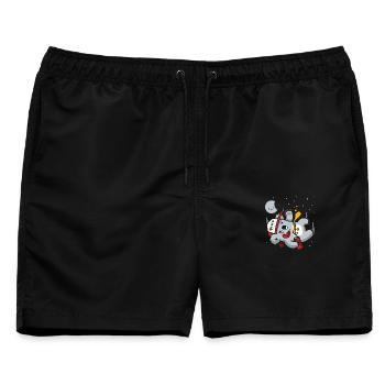 Betrunkener Bär fällt vom Baum - Männer Badeshorts - Schwarz - Vorne - AI Model Male 178 light (178cm)