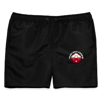 Polnischer Fußball - Männer Badeshorts - Schwarz - Vorne - AI Model Male 178 light (178cm)