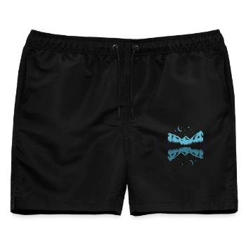Mondschein-Bergreflexion - Männer Badeshorts - Schwarz - Vorne - AI Model Male 178 light (178cm)