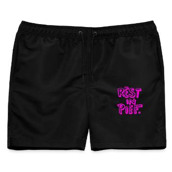 REST IN PIEF (R.I.P.) Pink - Männer Badeshorts - Schwarz - Vorne - AI Model Male 178 light (178cm)
