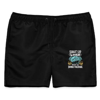 Kreuzfahrt Urlaub Trinken - Männer Badeshorts - Schwarz - Vorne - AI Model Male 178 light (178cm)