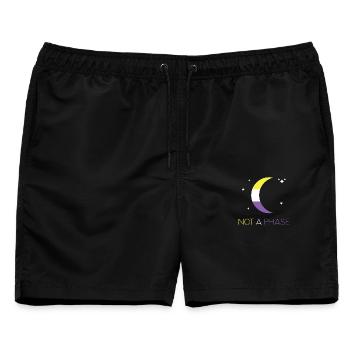 LGBTQ Pride Month - Keine Phase - Nicht-binär - Männer Badeshorts - Schwarz - Vorne - AI Model Male 178 light (178cm)