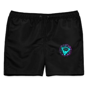 Back to the 90s - Männer Badeshorts - Schwarz - Vorne - AI Model Male 178 light (178cm)