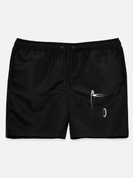 Abstrakte Geometrie in Lila - Männer Badeshorts - Schwarz