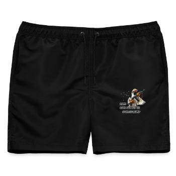 Gans gans dünnes Eis Sportsfreund - grantige Gans - Männer Badeshorts - Schwarz - Vorne - AI Model Male 178 light (178cm)