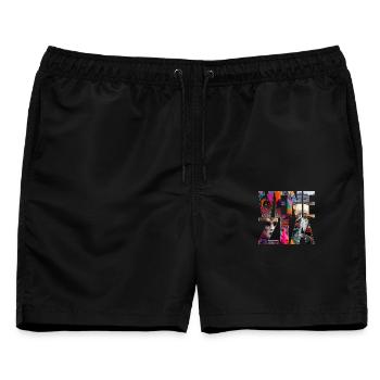 VENEDIG - Männer Badeshorts - Schwarz - Vorne - AI Model Male 178 light (178cm)