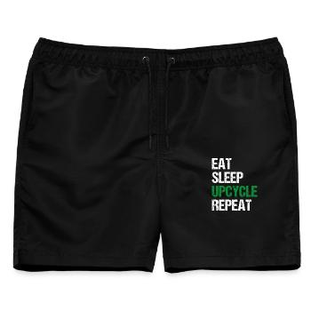 Upcycle Repeat - Männer Badeshorts - Schwarz - Vorne - AI Model Male 178 light (178cm)