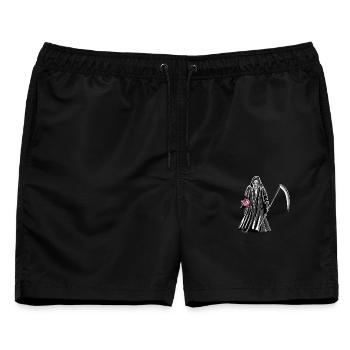 Sensenmann - Männer Badeshorts - Schwarz - Vorne - AI Model Male 178 light (178cm)