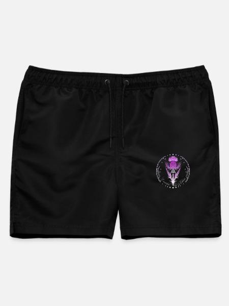 Distel mit Triquetra Guarded by Nature - Männer Badeshorts - Schwarz
