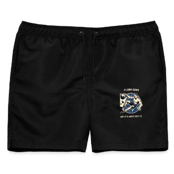 Klettern bouldern vintage T-Shirt lustiger Spruch - Männer Badeshorts - Schwarz - Vorne - AI Model Male 178 light (178cm)