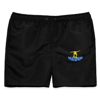 SKATEPARK - Männer Badeshorts - Schwarz - Vorne - AI Model Male 178 light (178cm)