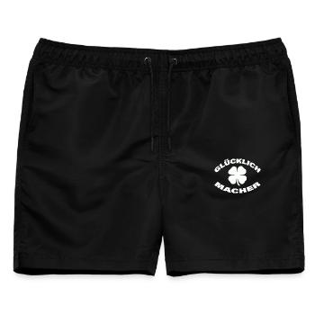 GLÜCKLICHMACHER - Männer Badeshorts - Schwarz - Vorne - AI Model Male 178 light (178cm)