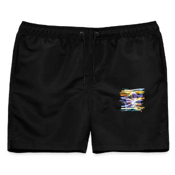 Bodycheck - Männer Badeshorts - Schwarz - Vorne - AI Model Male 178 light (178cm)
