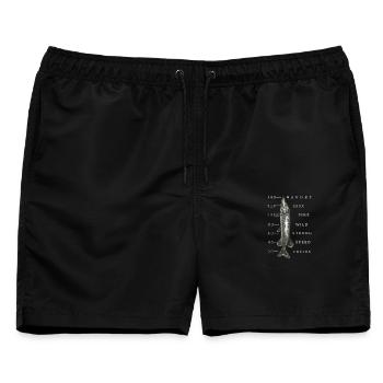 Großer Hecht - Männer Badeshorts - Schwarz - Vorne - AI Model Male 178 light (178cm)