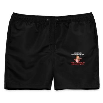Working with professionals was once - Männer Badeshorts - Schwarz - Vorne - AI Model Male 178 light (178cm)